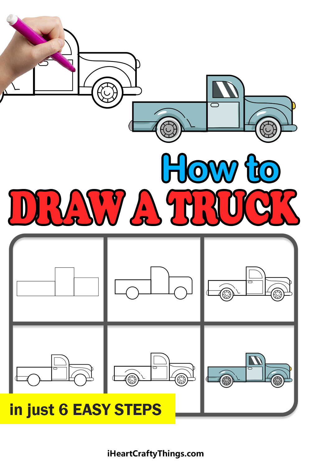 How to Draw A Simple Truck | TikTok