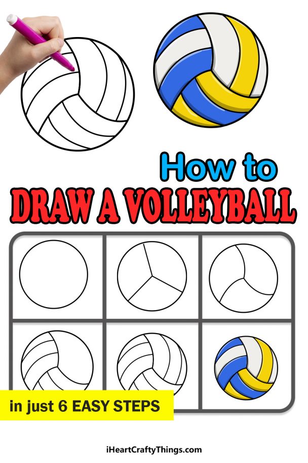 Volleyball Drawing How To Draw A Volleyball Step By Step