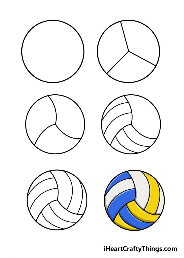 Volleyball Drawing How To Draw A Volleyball Step By Step