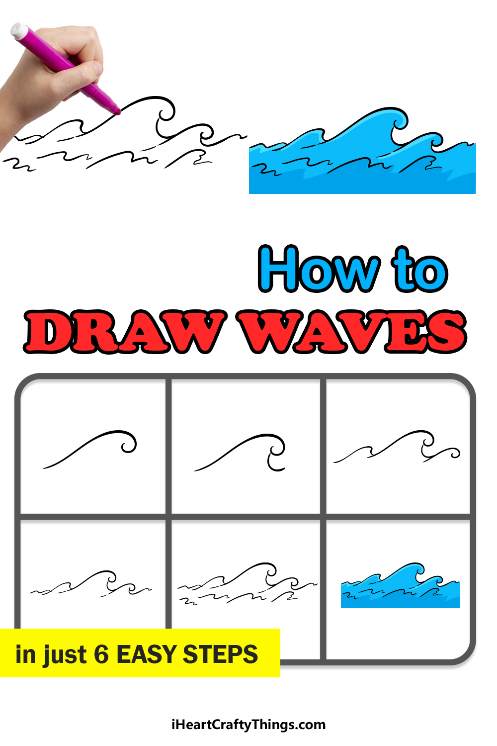 Wave Drawing How To Draw A Wave Step By Step