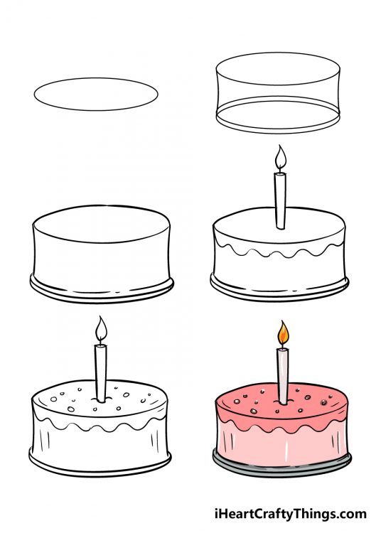 Cake Drawing How To Draw A Cake Step By Step