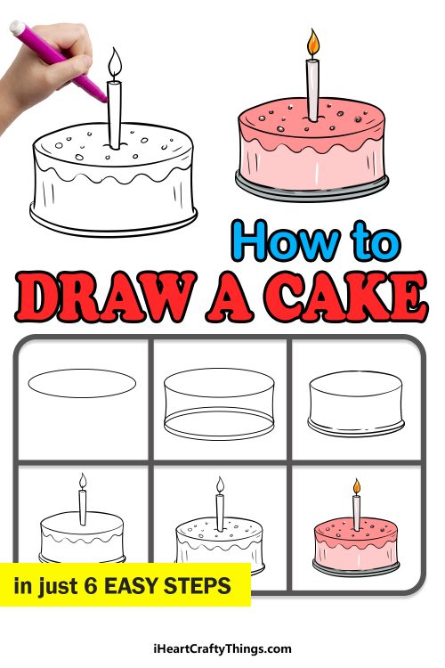 Cake Drawing - How To Draw A Cake Step By Step