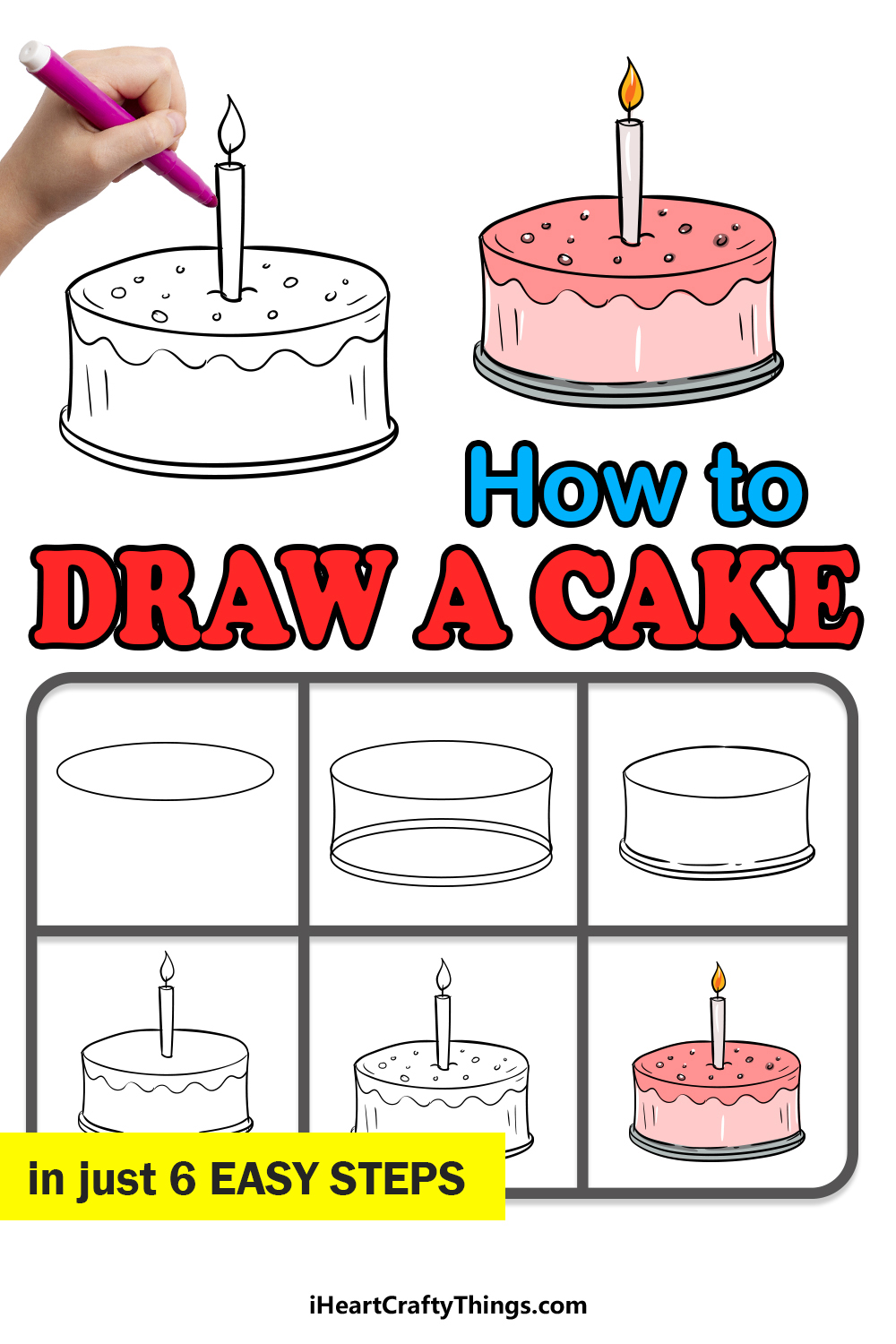 How To Draw A Cake Step By Step For Kids