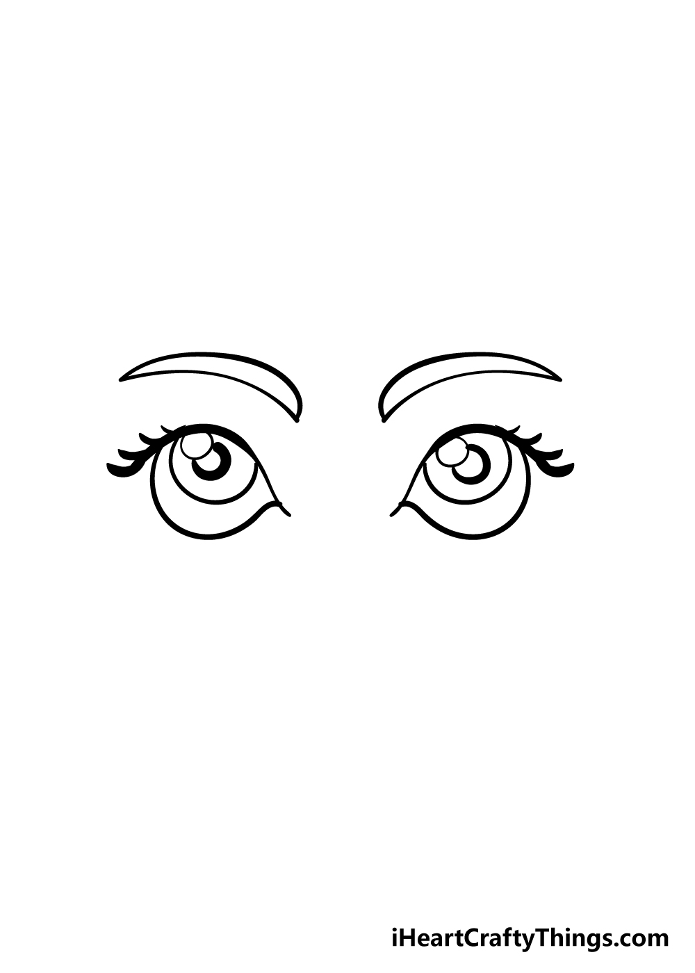 how to draw anime eyes looking up