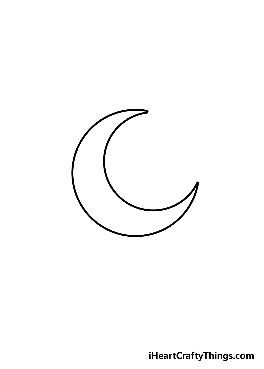 crescent moon drawing pencil