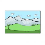 how to draw mountain image