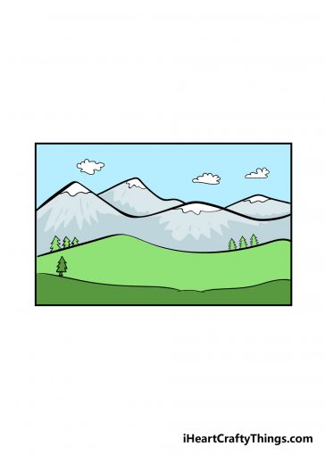 how to draw mountain image