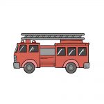how to draw fire truck image