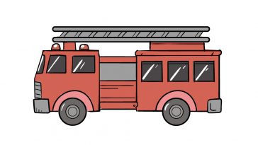how to draw fire truck image