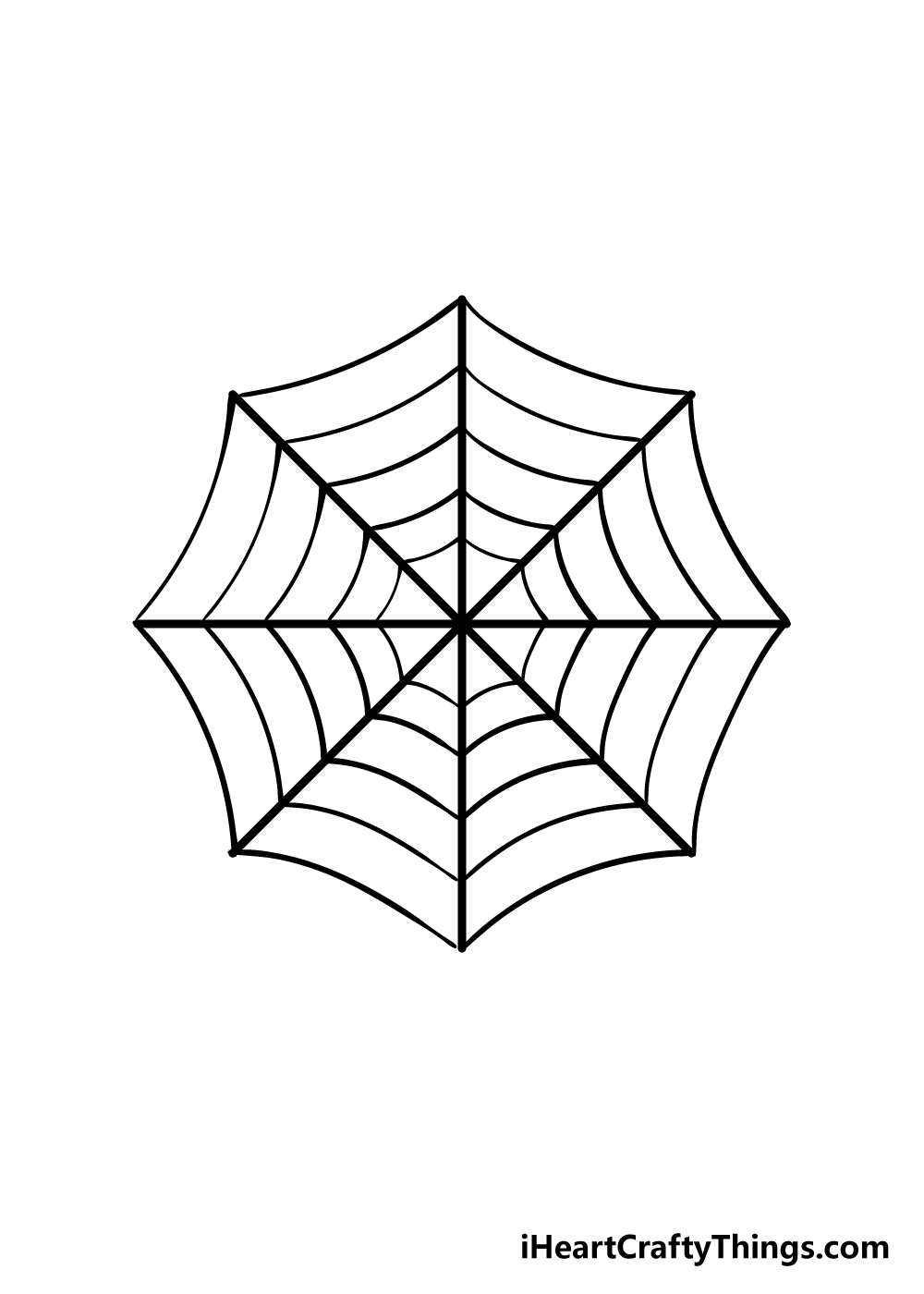 spiderweb drawing step 5