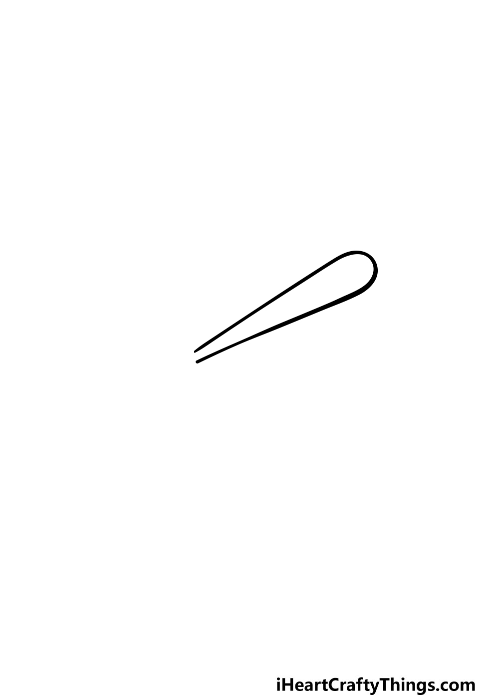 baseball bat drawing step 1