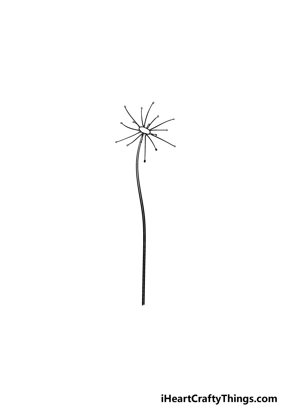 drawing a dandelion step 1
