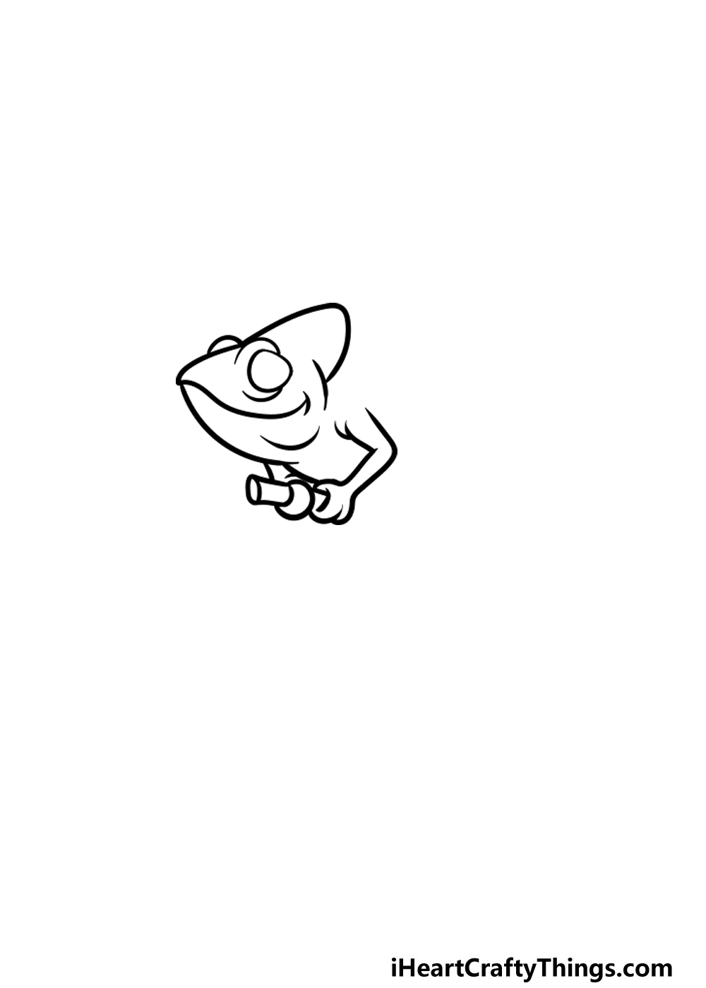 drawing a chameleon step 2