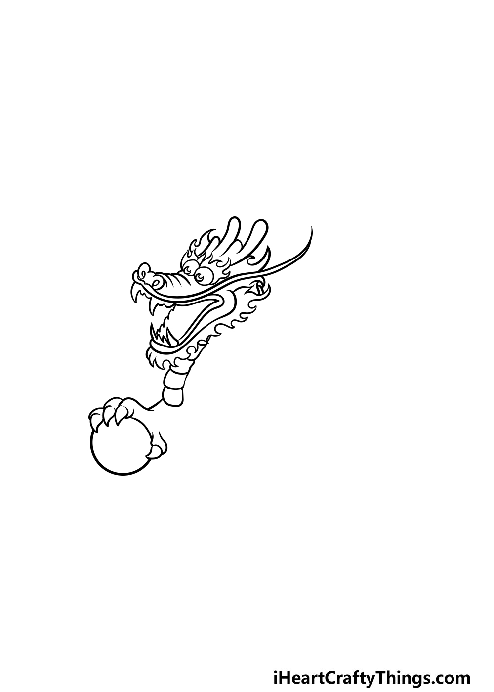 Chinese Dragon Drawing - How To Draw A Chinese Dragon Step By Step