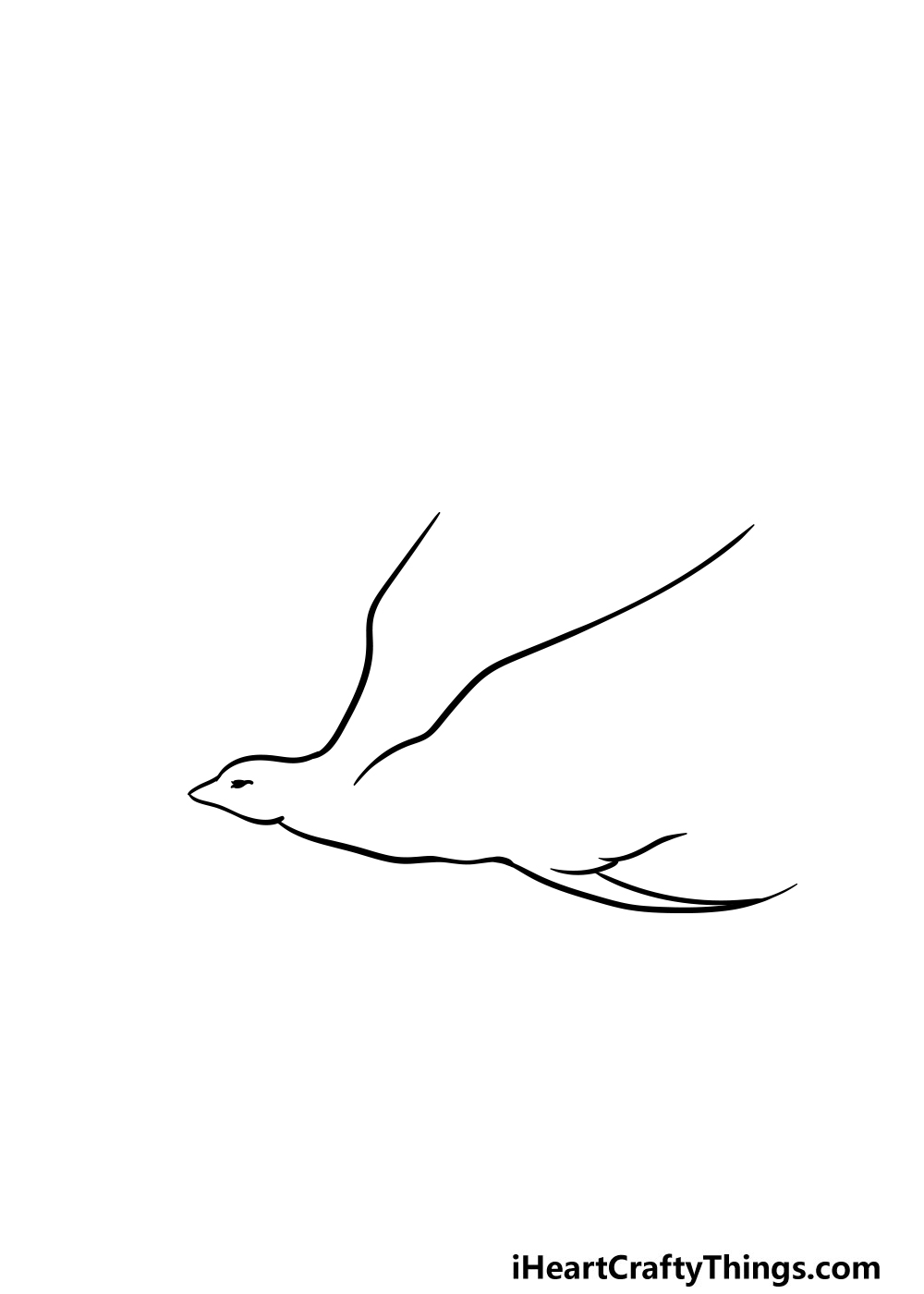 drawing a flying bird step 2