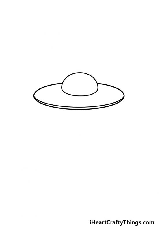 UFO Drawing - How To Draw A UFO Step By Step