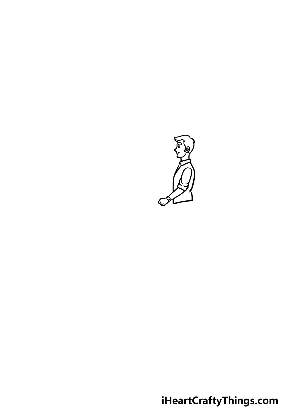 drawing a man with a dog step 2