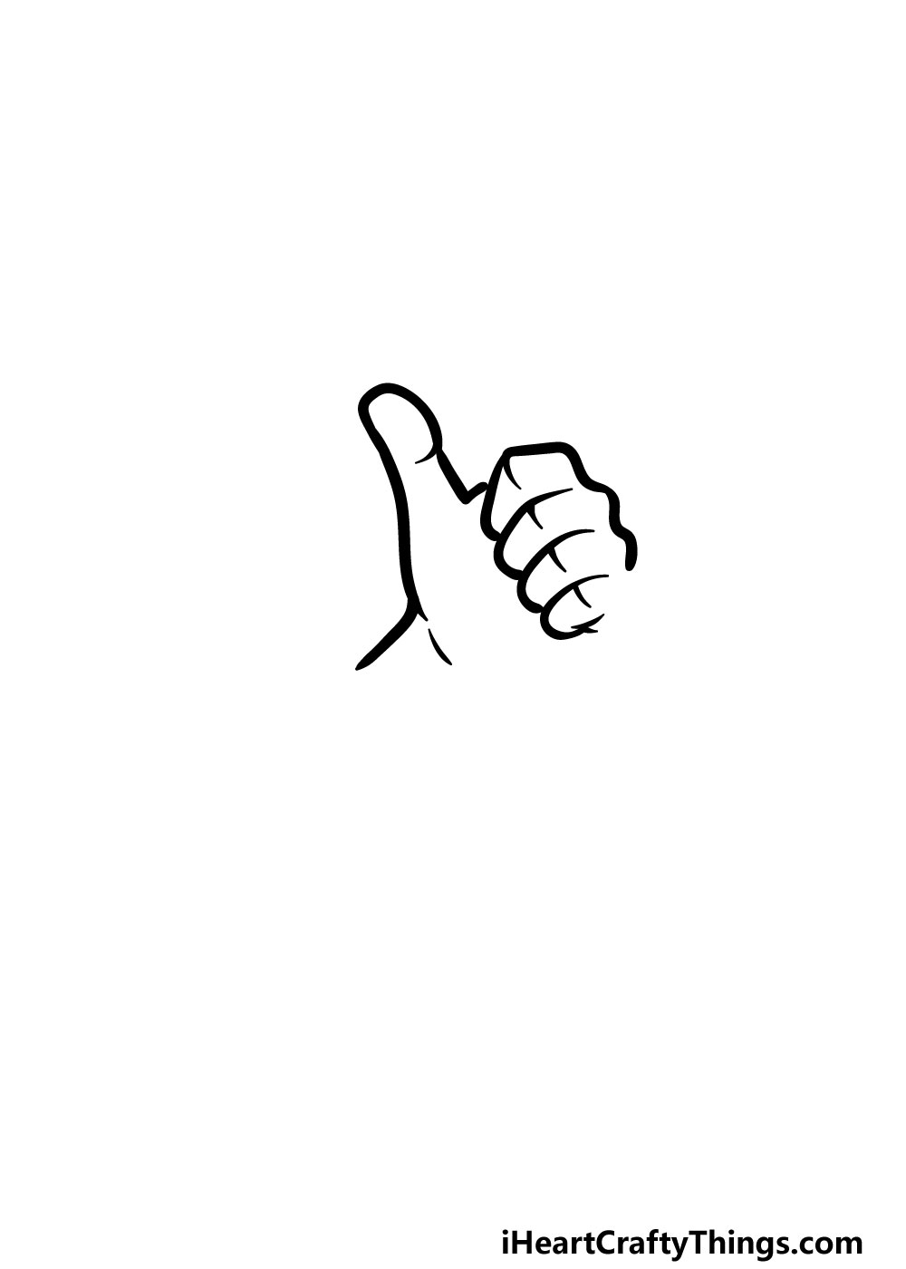 drawing thumbs up step 3