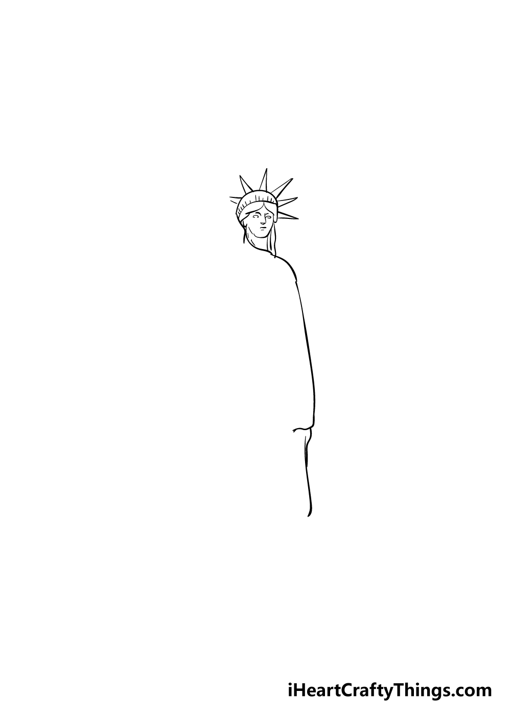 drawing the Statue of Liberty step 3