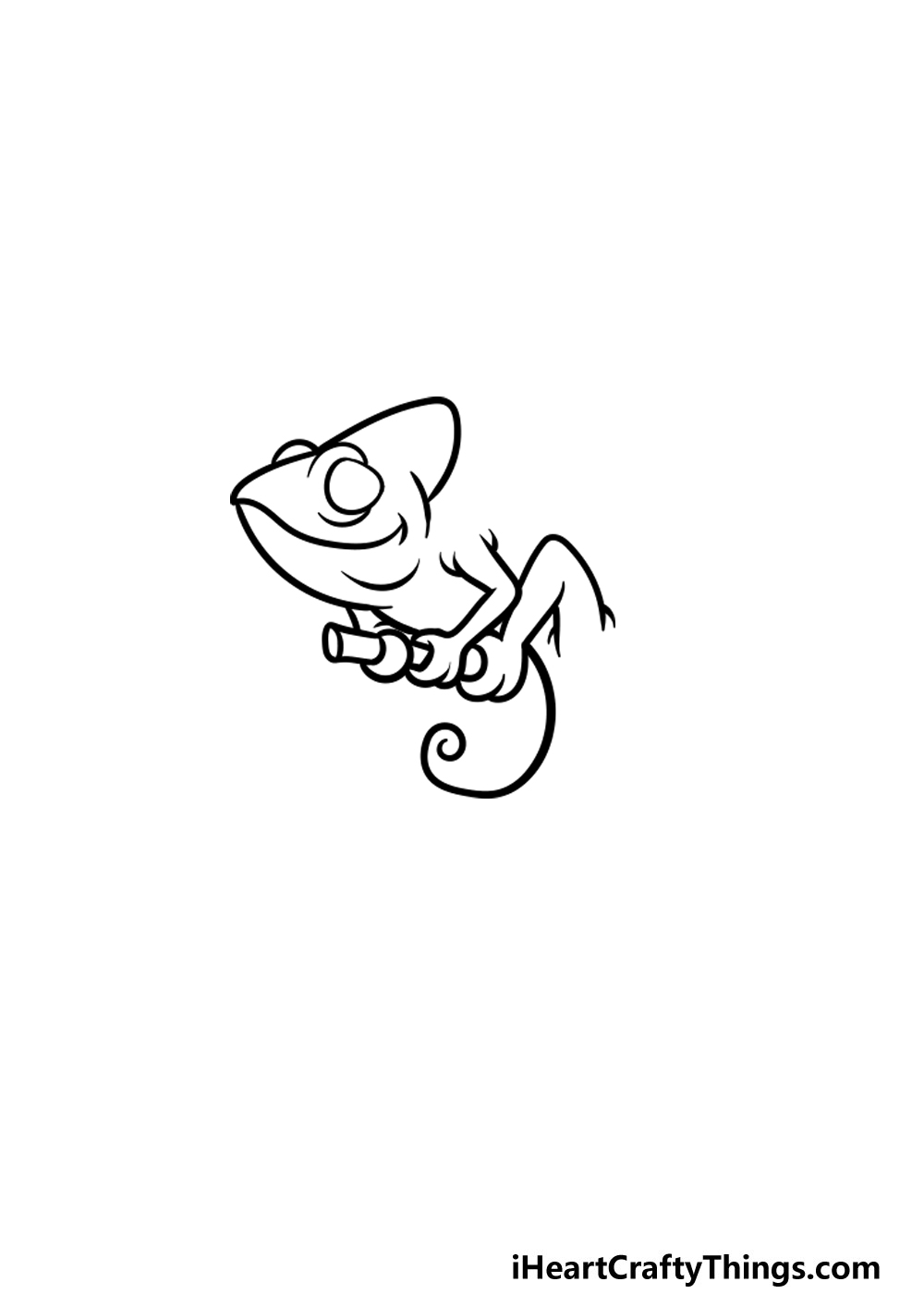 drawing a chameleon step 3