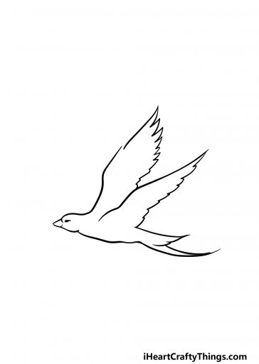 Flying Bird Drawing - How To Draw A Flying Bird Step By Step