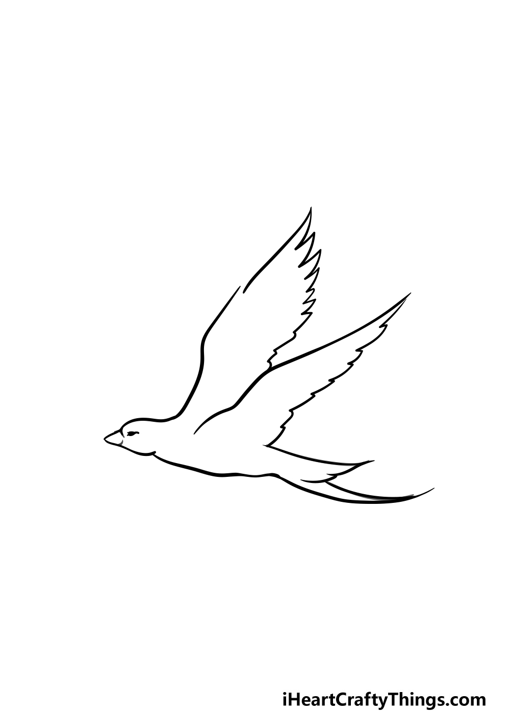 drawing a flying bird step 3