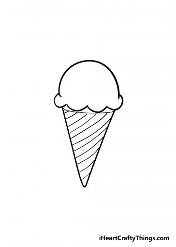 Ice Cream Cone Drawing How To Draw An Ice Cream Cone Step By Step