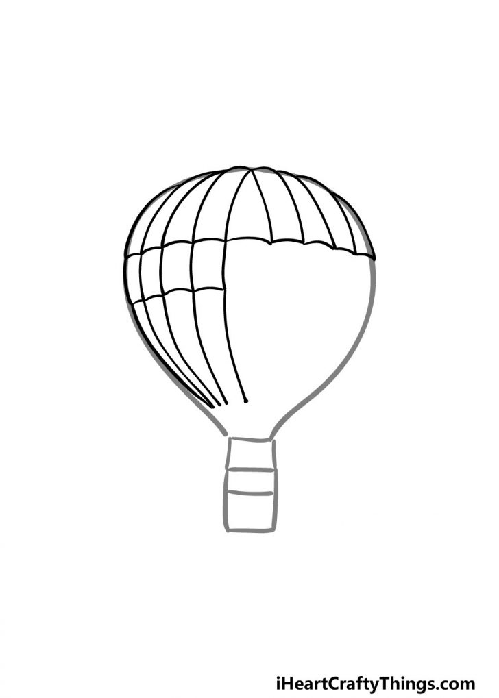 Hot Air Balloon Drawing How To Draw A Hot Air Balloon Step By Step