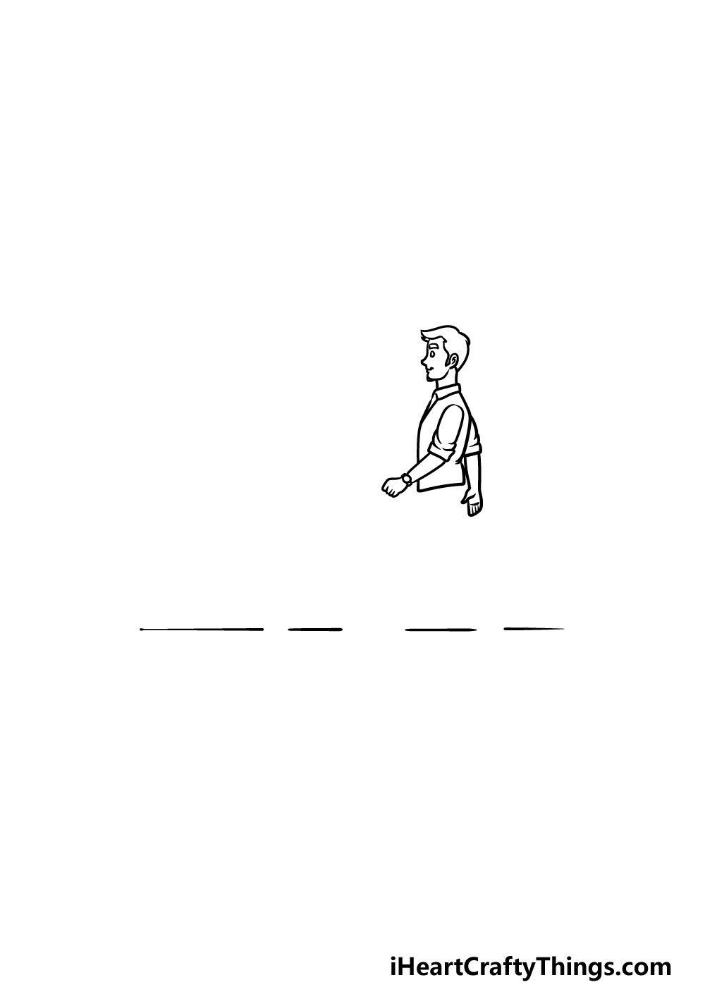 drawing a man with a dog step 3