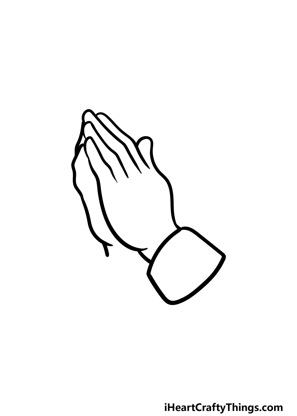 drawing praying hands step 4