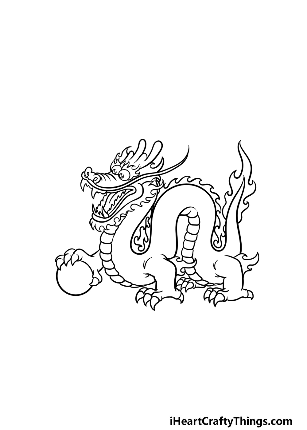 drawing Chinese dragon step 4