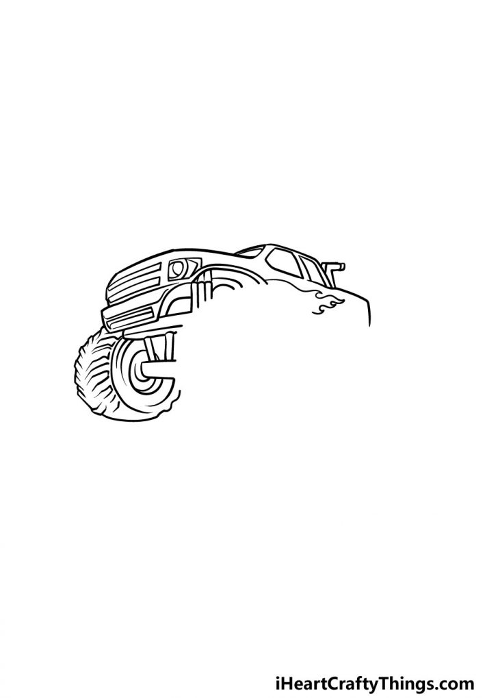 Monster Truck Drawing - How To Draw A Monster Truck Step By Step