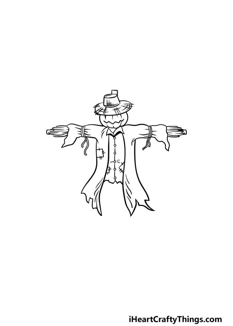 Scarecrow Drawing - How To Draw A Scarecrow Step By Step