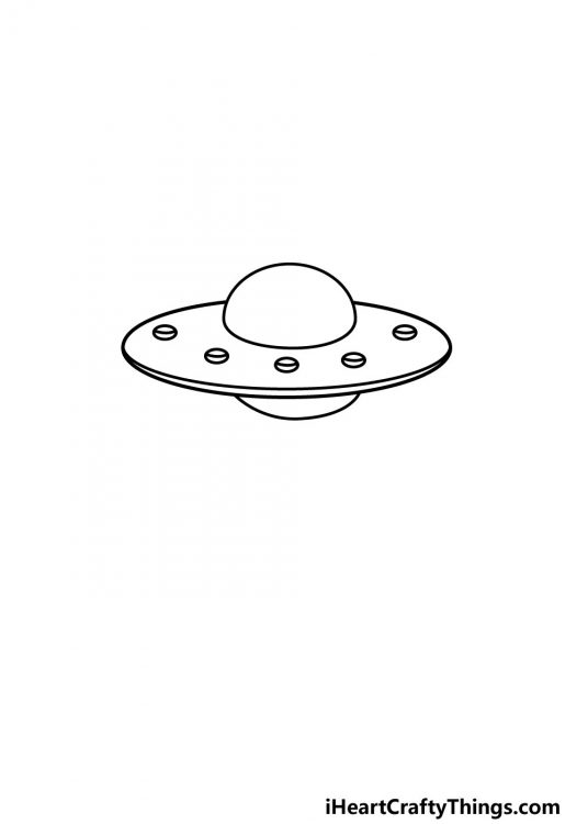  UFO Drawing - How To Draw A UFO Step By Step