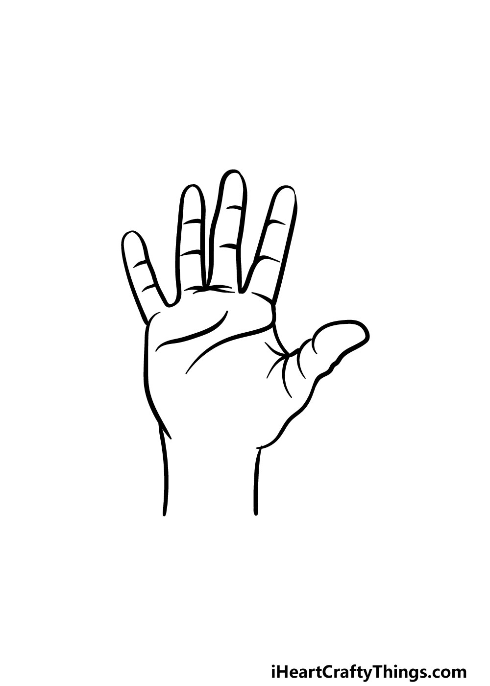 Hand with five fingers raised up sketch draw from Vector Image