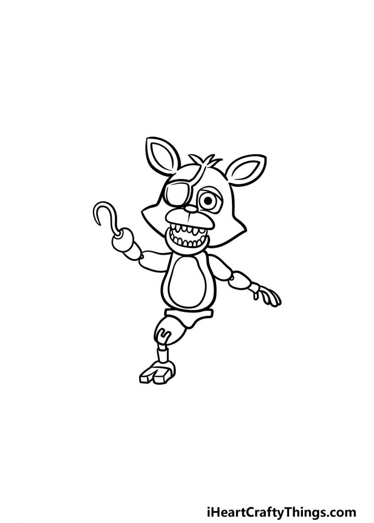 Foxy Drawing - How To Draw Foxy Step By Step