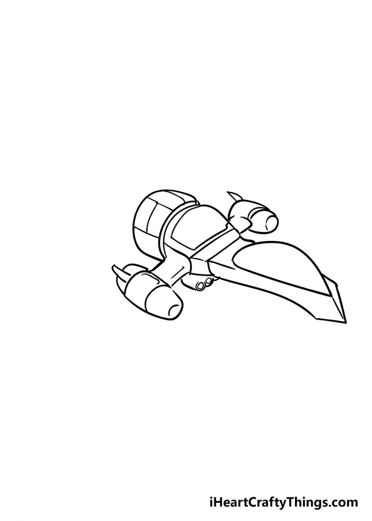 Spaceship Drawing - How To Draw A Spaceship Step By Step
