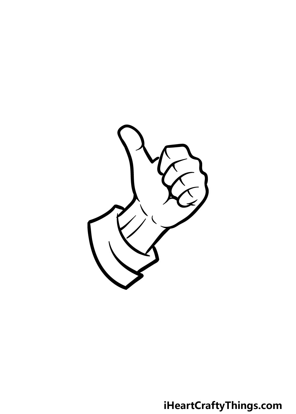 drawing thumbs up step 5