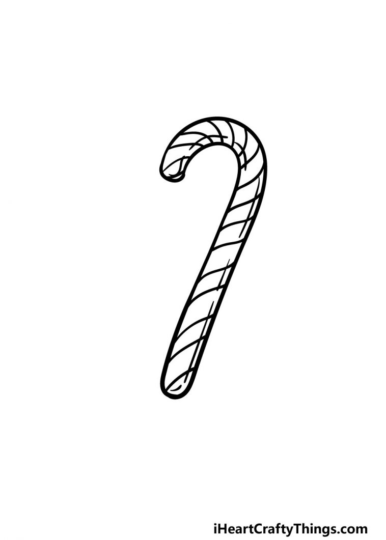 Candy Cane Drawing How To Draw A Candy Cane Step By Step