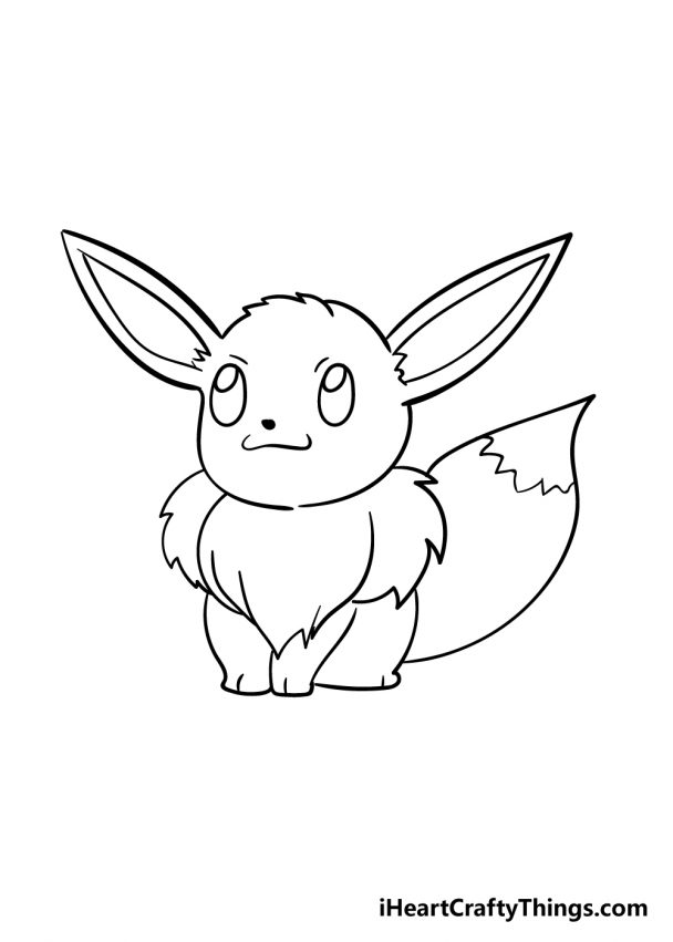 Eevee Drawing - How To Draw Eevee Step By Step