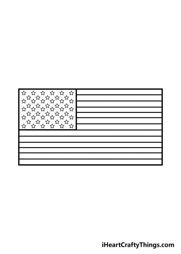 American Flag Drawing - How To Draw The American Flag Step By Step