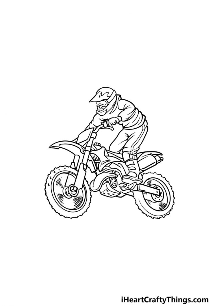 Dirt Bike Drawing - How To Draw A Dirt Bike Step By Step