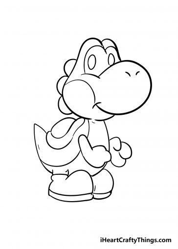 Yoshi Drawing - How To Draw Yoshi Step By Step