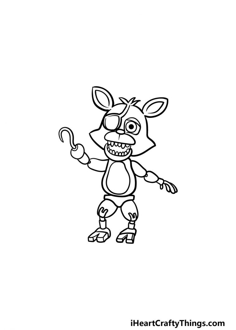 Foxy Drawing - How To Draw Foxy Step By Step