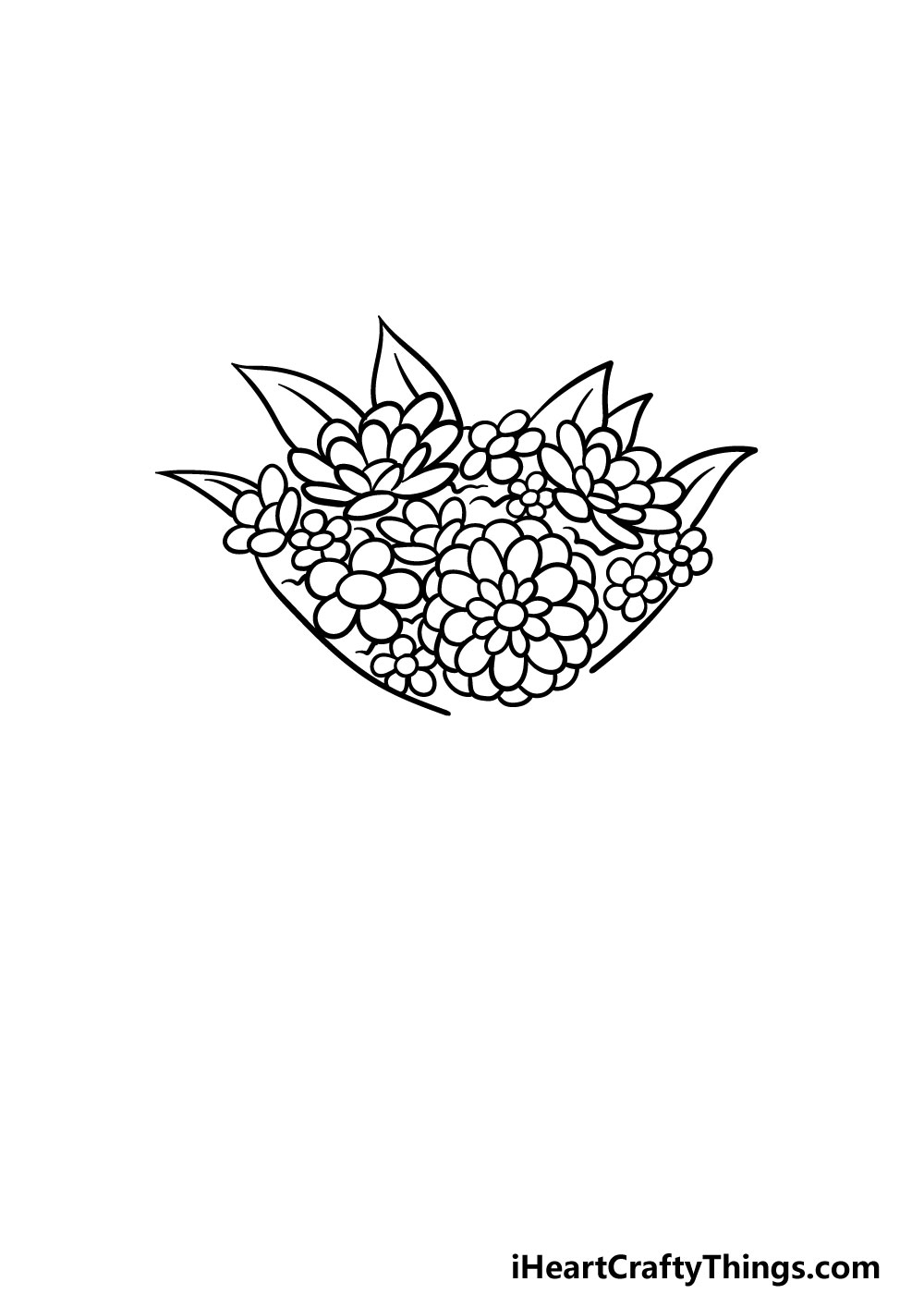 drawing a bouquet of flowers step 6