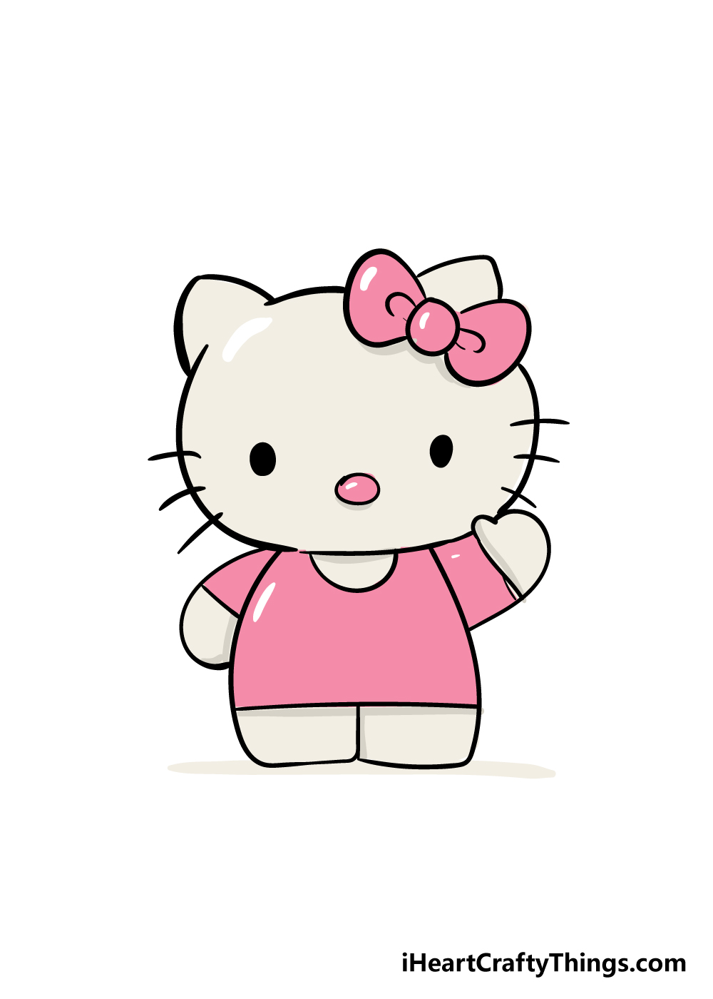 hello kitty drawing step 6