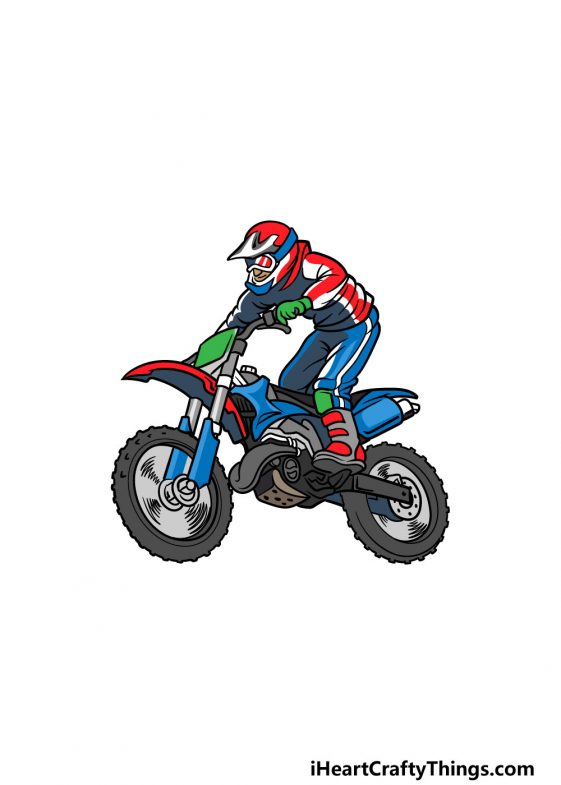 Dirt Bike Drawing - How To Draw A Dirt Bike Step By Step