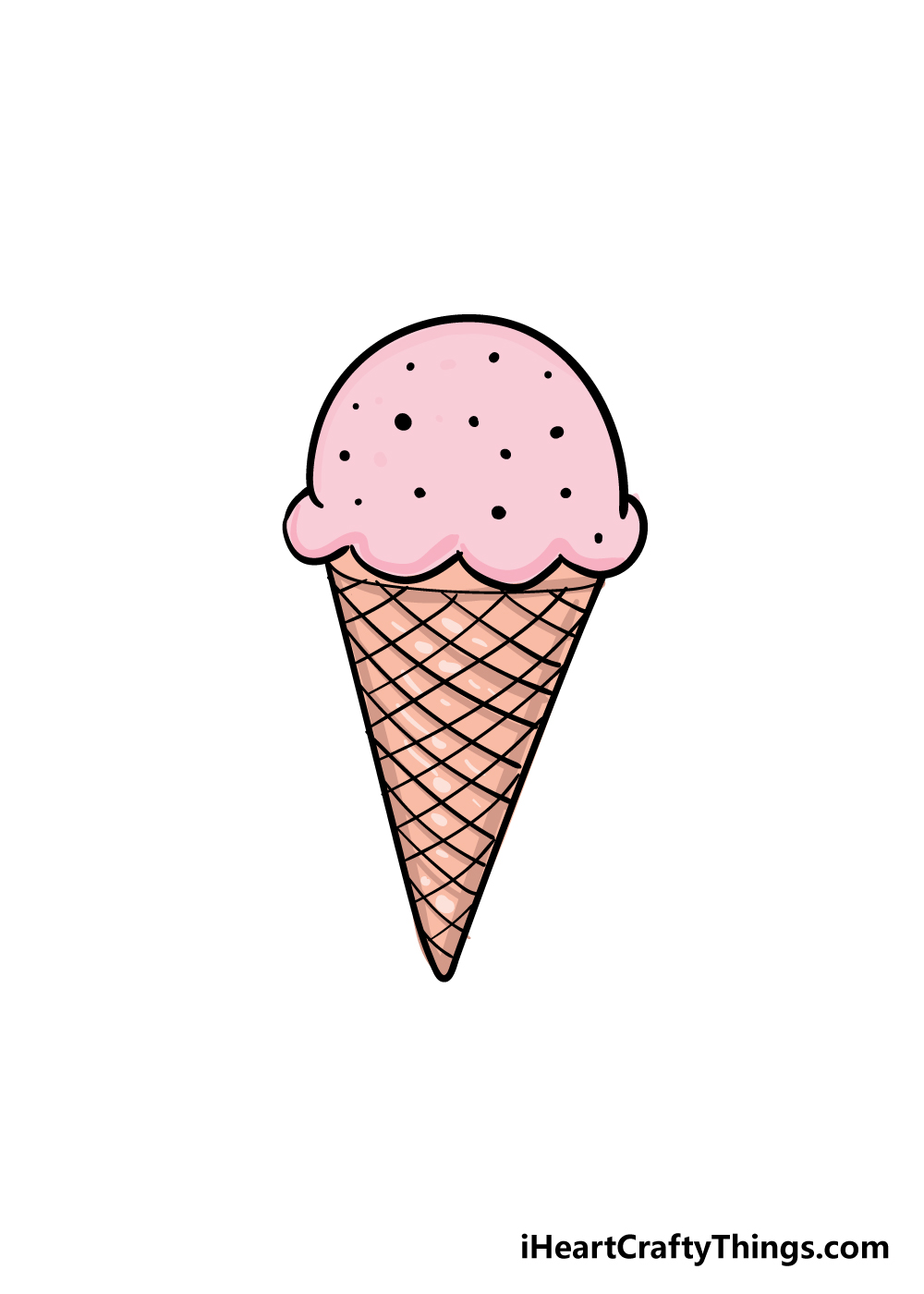 ice cream cone drawing step 6