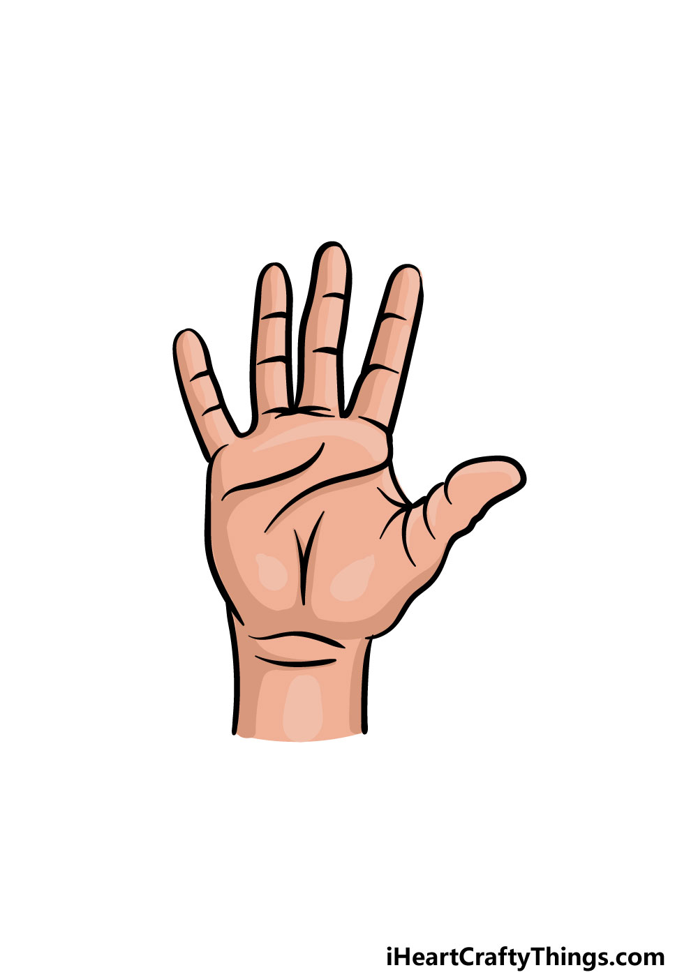 Hand with five fingers raised up sketch draw from Vector Image