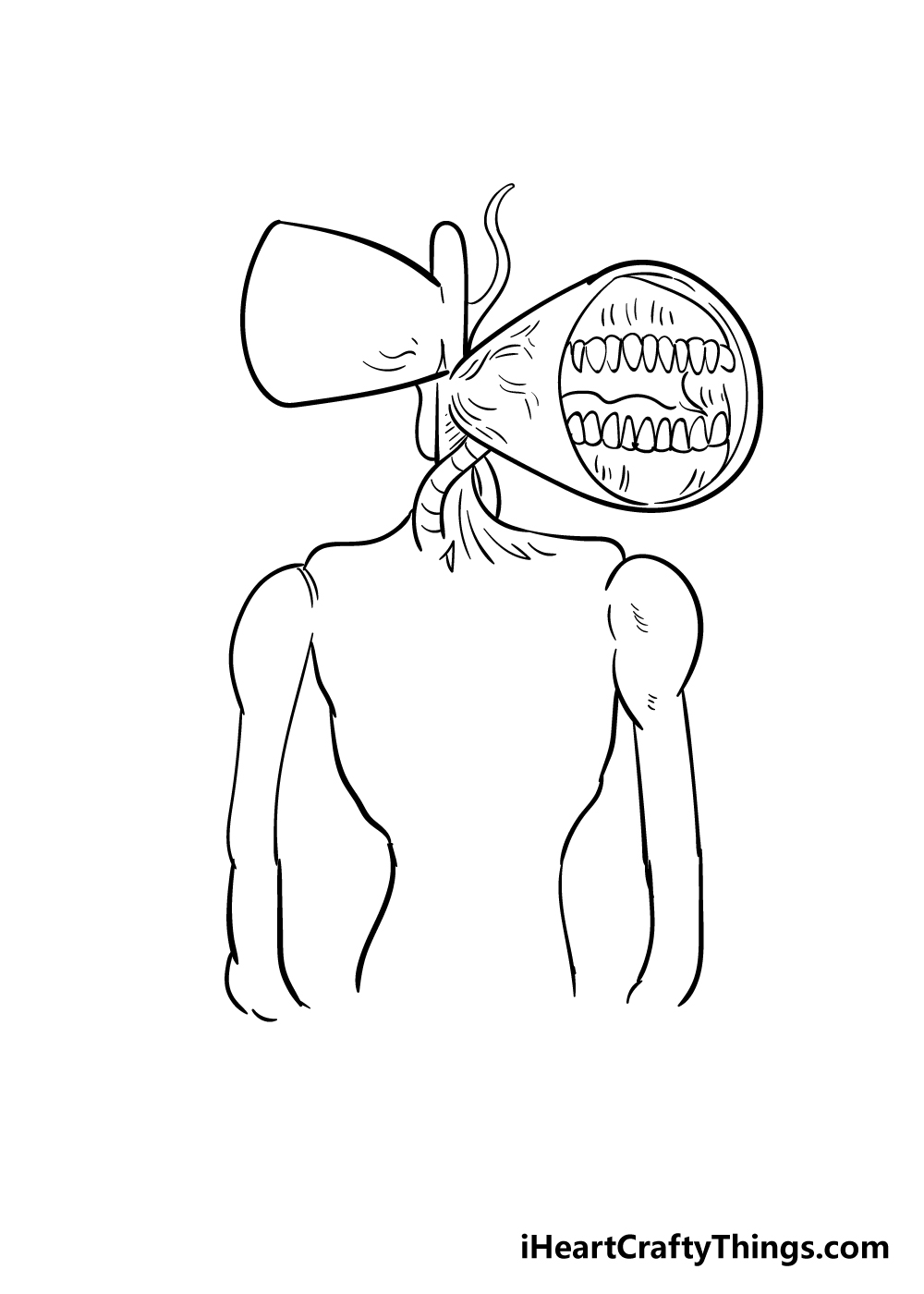 Siren Head drawing step 7